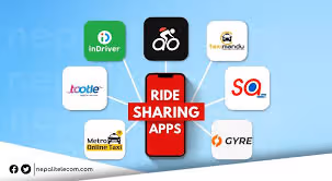 Nepal's ride-sharing apps on a mobile phone screen