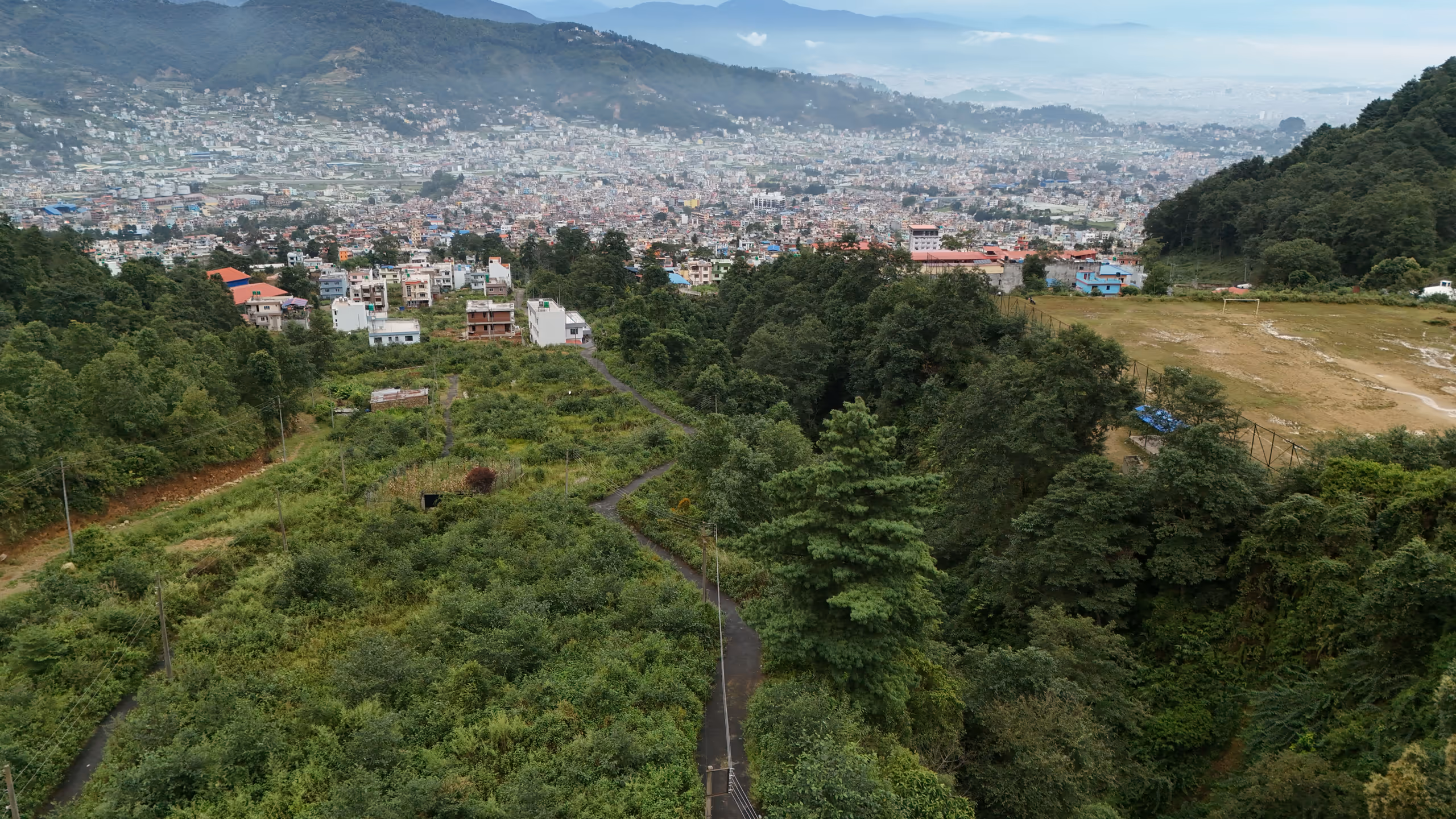 View over the Kathmandu valley from the surrounding hills